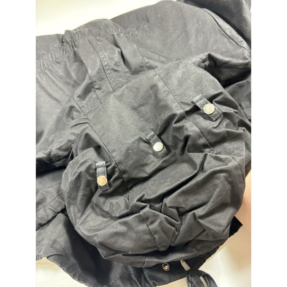 Cumar Italy Utility Jacket Black Medium Drawstring Hidden Hood Short Sleeve - Picture 13 of 15